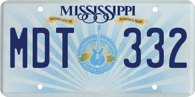 MS license plate MDT332