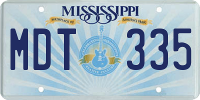 MS license plate MDT335