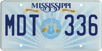 MS license plate MDT336