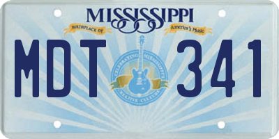 MS license plate MDT341