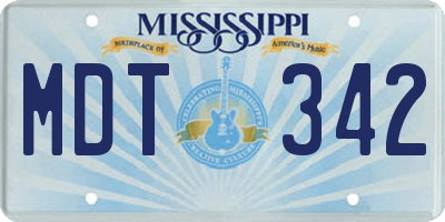 MS license plate MDT342