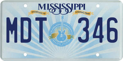 MS license plate MDT346