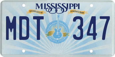 MS license plate MDT347