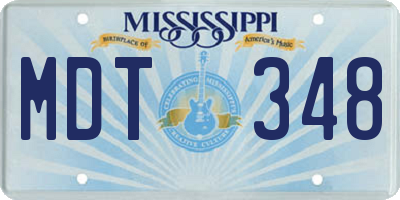 MS license plate MDT348