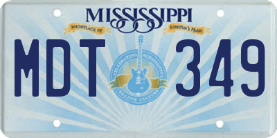 MS license plate MDT349