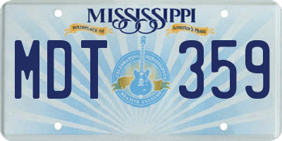 MS license plate MDT359