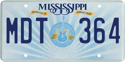 MS license plate MDT364