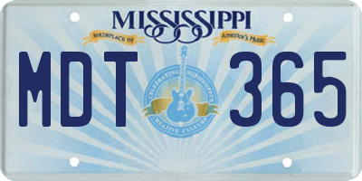 MS license plate MDT365