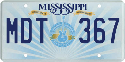 MS license plate MDT367
