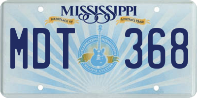 MS license plate MDT368