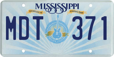 MS license plate MDT371