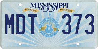 MS license plate MDT373
