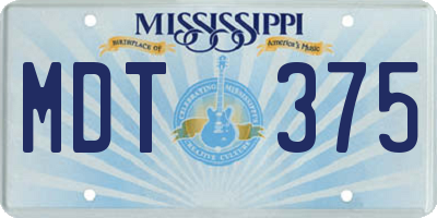 MS license plate MDT375