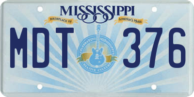 MS license plate MDT376