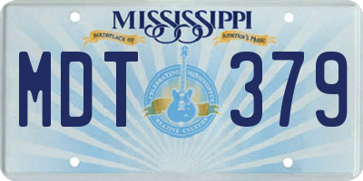 MS license plate MDT379