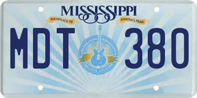 MS license plate MDT380