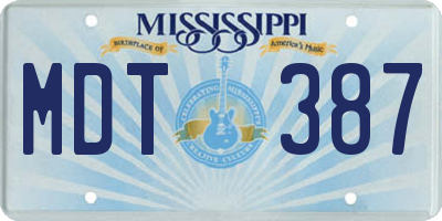 MS license plate MDT387