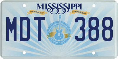 MS license plate MDT388