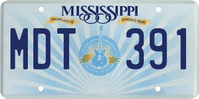 MS license plate MDT391