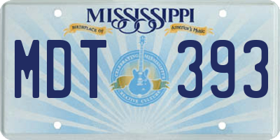 MS license plate MDT393