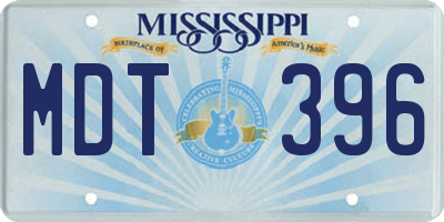 MS license plate MDT396