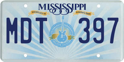 MS license plate MDT397