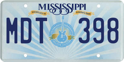 MS license plate MDT398