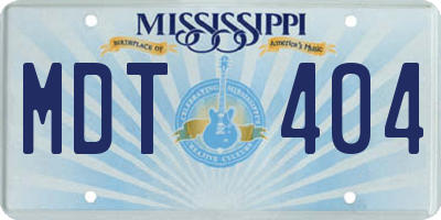 MS license plate MDT404