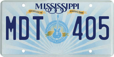 MS license plate MDT405