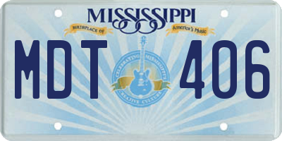 MS license plate MDT406
