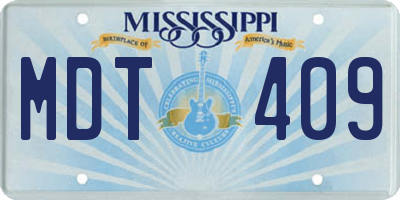 MS license plate MDT409