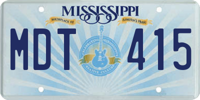MS license plate MDT415