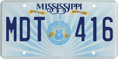 MS license plate MDT416