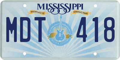 MS license plate MDT418