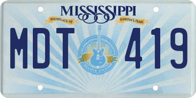 MS license plate MDT419