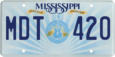 MS license plate MDT420