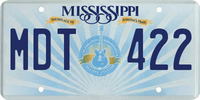 MS license plate MDT422