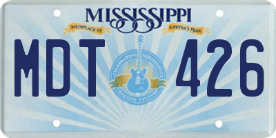 MS license plate MDT426
