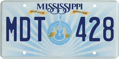 MS license plate MDT428