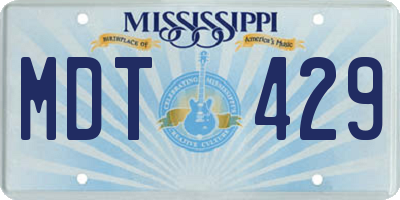 MS license plate MDT429