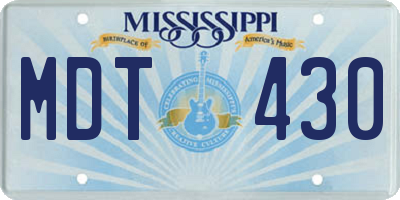 MS license plate MDT430