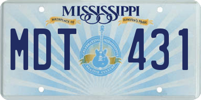 MS license plate MDT431