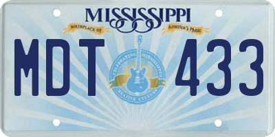 MS license plate MDT433