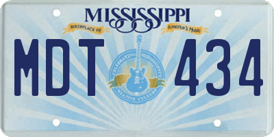 MS license plate MDT434