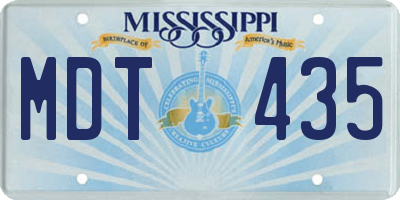 MS license plate MDT435