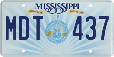 MS license plate MDT437