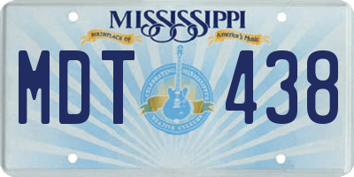 MS license plate MDT438