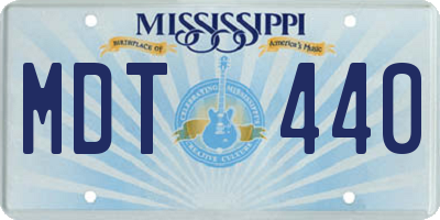 MS license plate MDT440