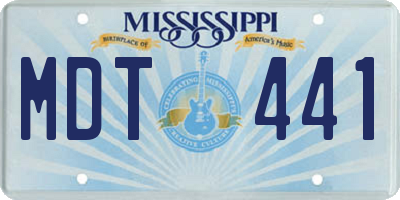 MS license plate MDT441