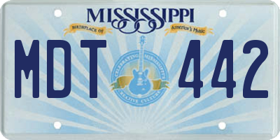 MS license plate MDT442